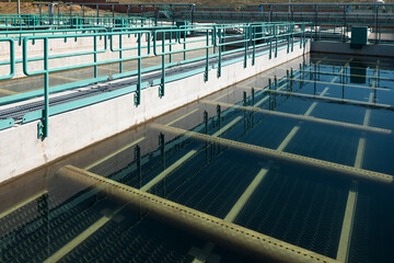 Tanks at a Water treatment plant in Arequipa, Peru