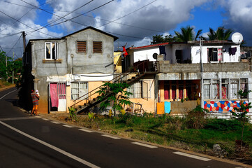 Arsenal, Pamplemousses, Mauritius, Africa -  characteristic modest housing of indigenous people, in...