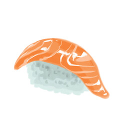 japanese sushi food watercolor paint