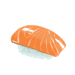 japanese sushi food watercolor paint