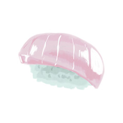 japanese sushi food watercolor paint