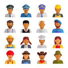 profession character icon set