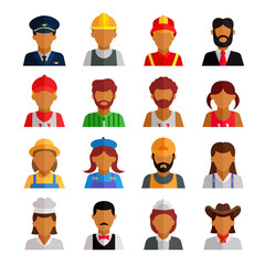 profession character icon set