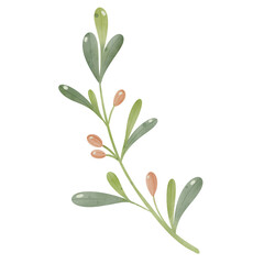 Green leaves with flower