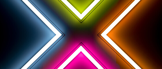 neon lights, abstract background, glowing lines