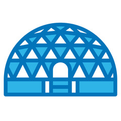 Dome sphere space ball building - blue icon