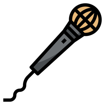 recommend clip art: Microphone music musical instrument karaoke - filled outline icon