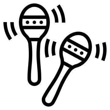 recommend clip art: Maracas music musical instrument - outline icon