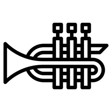 recommend clip art: Trumpet music musical instrument - outline icon