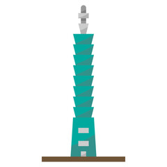 Fototapeta premium Taipei 101 taipei taiwan landmark tower - flat icon