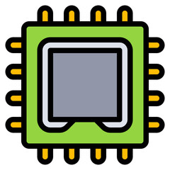 Processor cpu card computer accessory - filled outline icon
