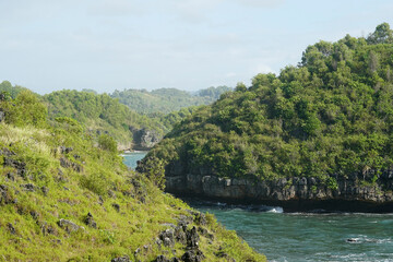 Watu Karung beach atmosphere during the day, Pacitan - Indonesia