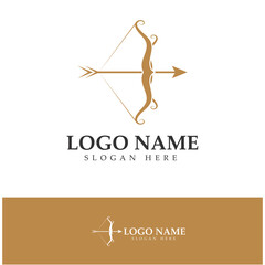  crossbow logo with archery concept modern icon illustration design vector template