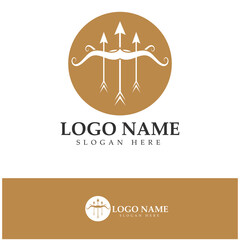  crossbow logo with archery concept modern icon illustration design vector template