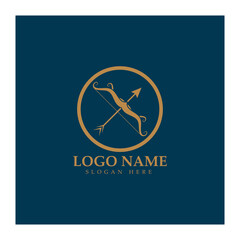  crossbow logo with archery concept modern icon illustration design vector template
