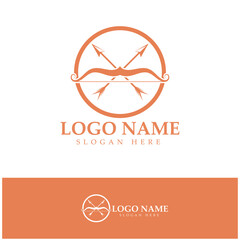  crossbow logo with archery concept modern icon illustration design vector template
