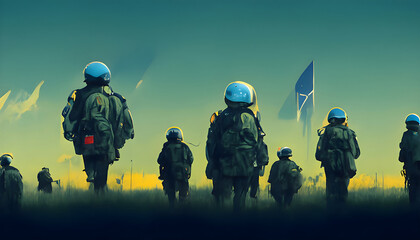 NATO soldiers go into action