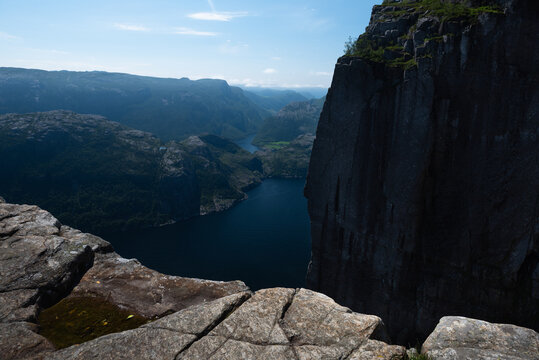 Stunning view on the Lysefjord from the high cliffs around Pulpit Rock (Preikestolen), Stavanger, Norway