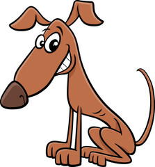 cartoon happy brown dog comic animal character