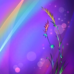 Fototapeta na wymiar Karten Design mit Regenbogen und Blumen