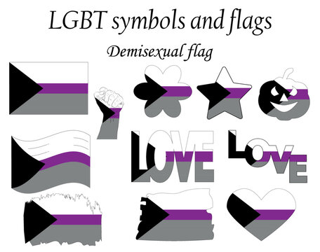 demisexual flag emblem graphic element Illustration template design