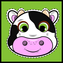 Cute cartoon cow illustration in vector