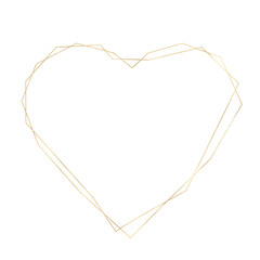 Gold heart shape,geometry frame, botanical gold vintage frame illustration.Flower hexagon, rhombus frame, greenery, rustic, luxury wedding stationery invitation, shabby chic baby shower,greeting card	