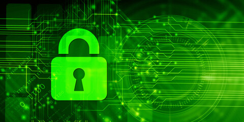 2d illustration Safety concept: Closed Padlock on digital background