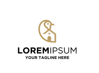 Blue robin logo template, bird logo design, robin logo vector art for business, robin line art