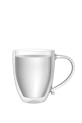 mug with double bottom with a handle for holding by hand. isolated on white background. 3d render.