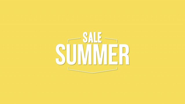 Summer Sale on yellow gradient, motion promotion, summer and retro style background