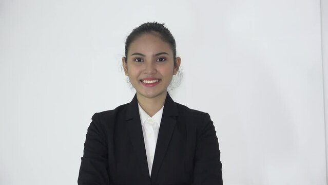 A Smiling Filipina Business Woman Isolated