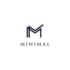 Abstract initial template logo minimalist letter M element.Symbol of modern, elegant, unique and luxurious geometry.Design for corporate business identity.