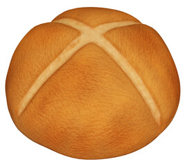Loaf of bread paint 3d rendering.	
