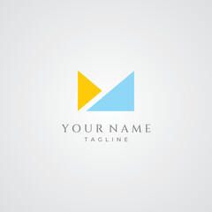 Abstract initial template logo minimalist letter M element.Symbol of modern, elegant, unique and luxurious geometry.Design for corporate business identity.