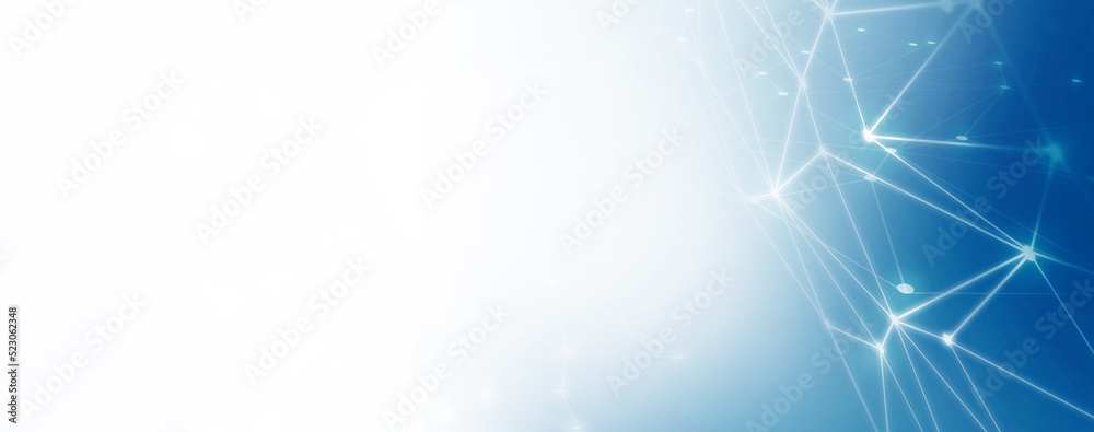 Wall mural panoramic abstract dot and triangle connection background., the world is connect and smaller concept