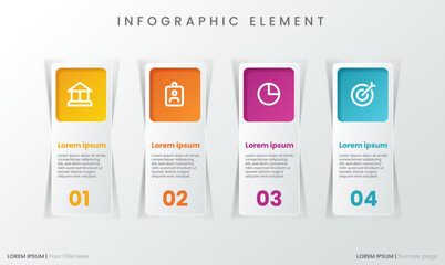 Infographic Business Presentation element with steps or options