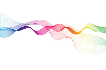 Rainbow waves on the white background. Vector illustration.