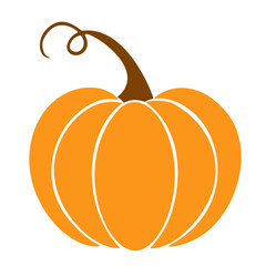 Pumpkin icon. Vector. Autumn Halloween or Thanksgiving pumpkin symbol in flat design, simple, outline. Illustration. - 523064316