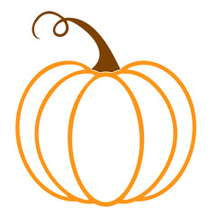 Pumpkin icon. Vector. Autumn Halloween or Thanksgiving pumpkin symbol in flat design, simple, outline. Illustration. - 523064329