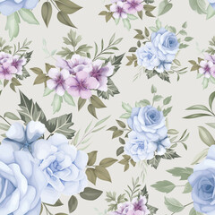 beautiful hand drawing floral seamless pattern