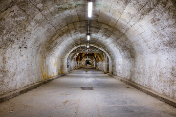 Fototapeta na wymiar a tunnel under the town of Rijeka in Croatia built during World War II to protect residents from Allied bombing