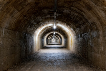 a tunnel under the town of Rijeka in Croatia built during World War II to protect residents from Allied bombing