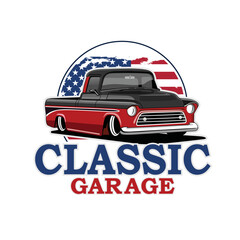 premium Classic Pickup car illustration vector