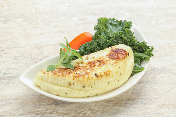Roasted traditional cheese haloumi