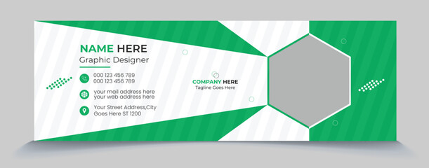 Email signature or email footer or personal social media cover design template