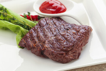 Grilled machete skirt beef steak