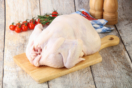 Whole raw chicken for cooking