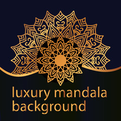 set of vector design templates. Business card with floral circle ornament.mandala style.luxury gold.