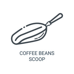 Coffee bean scoop icon. Line style. Can be used for web and mobile.